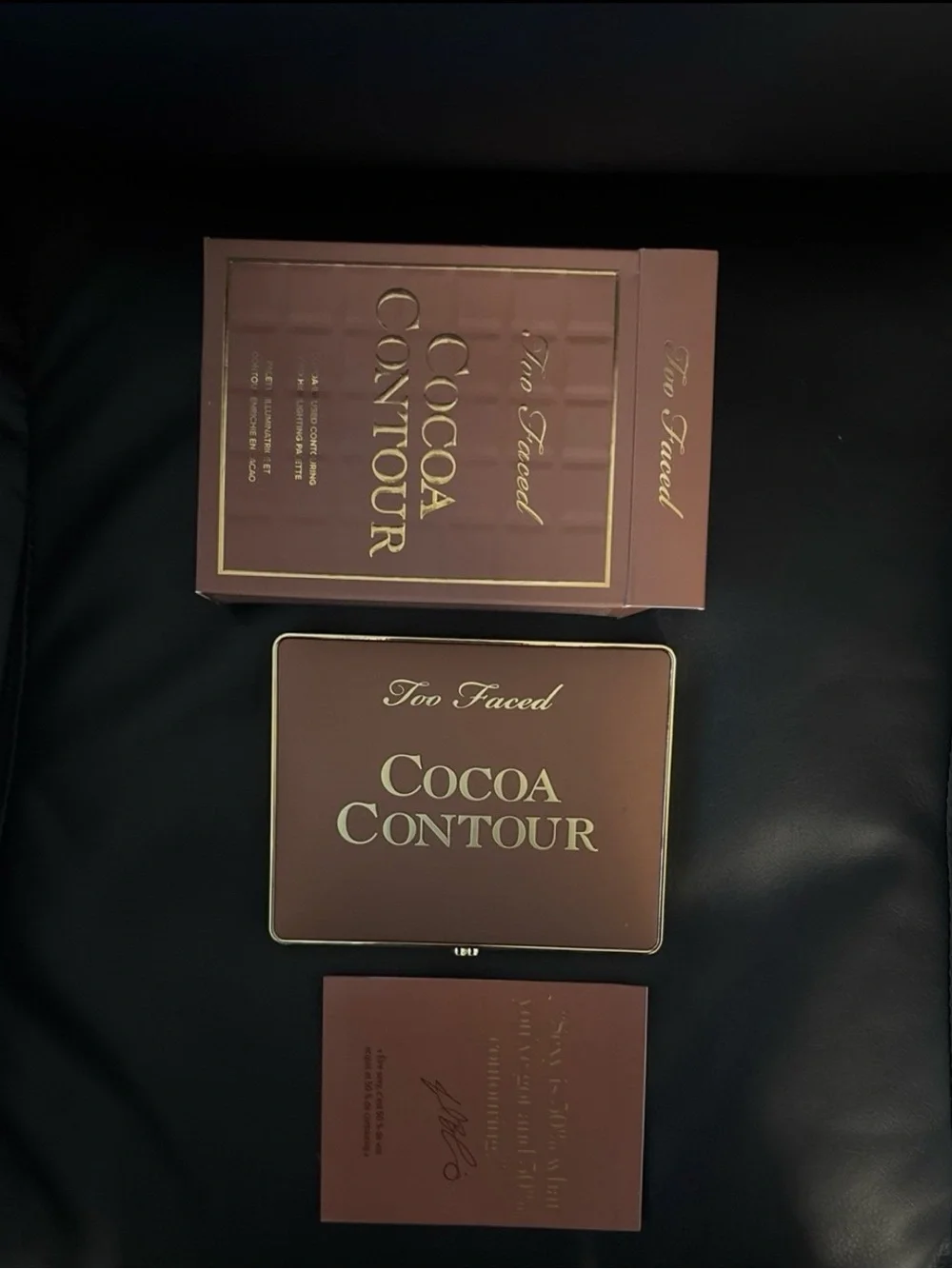 Too Faced Cocoa Contour Palette - Brown with Gold Accents